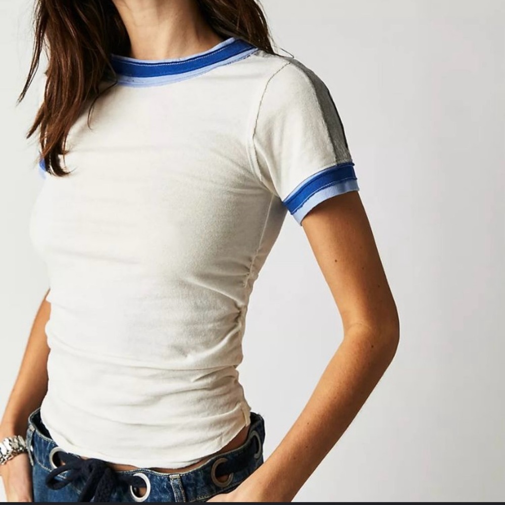 Free People X We The Free Sporty Mix T-shirt in Nilla Cream